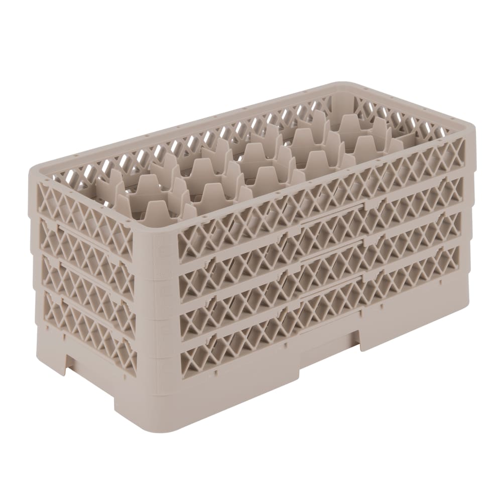 175-HR1D1DDD Dishwasher Rack - Half-Size, 17 Compartment, (4)Compartment Extenders, Beige