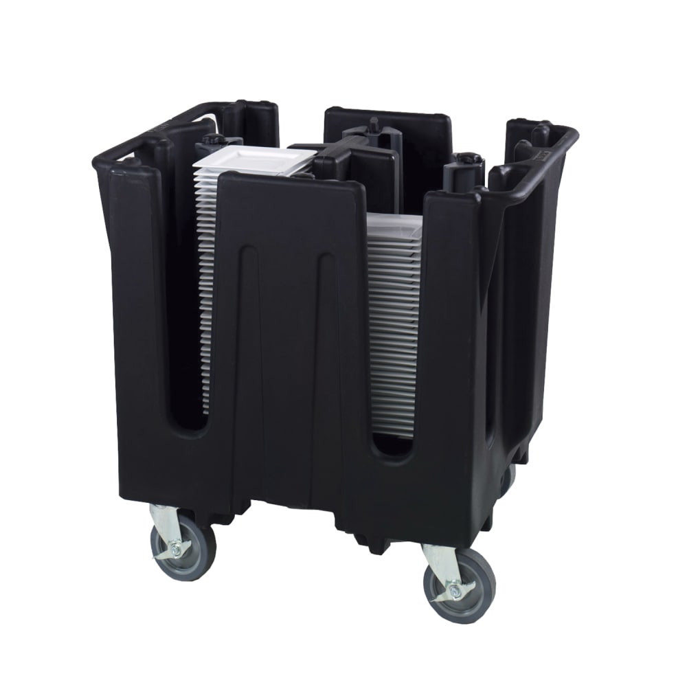 175-SAC606 32 3/4" Mobile Dish Caddy w/ (4) Columns - Plastic, Black