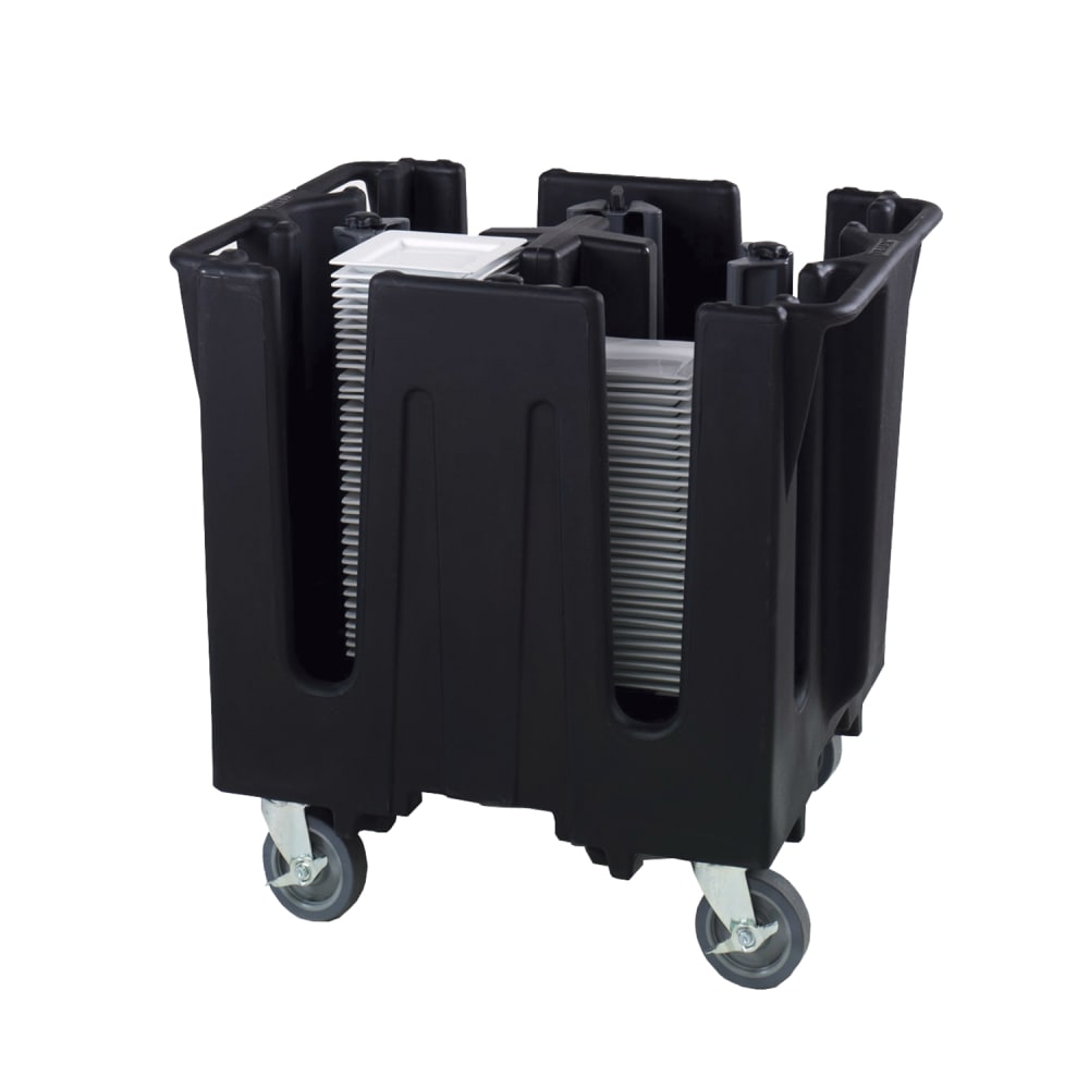 175-SAC4D06 32 3/4" Mobile Dish Caddy w/ (2) Columns - Plastic, Black