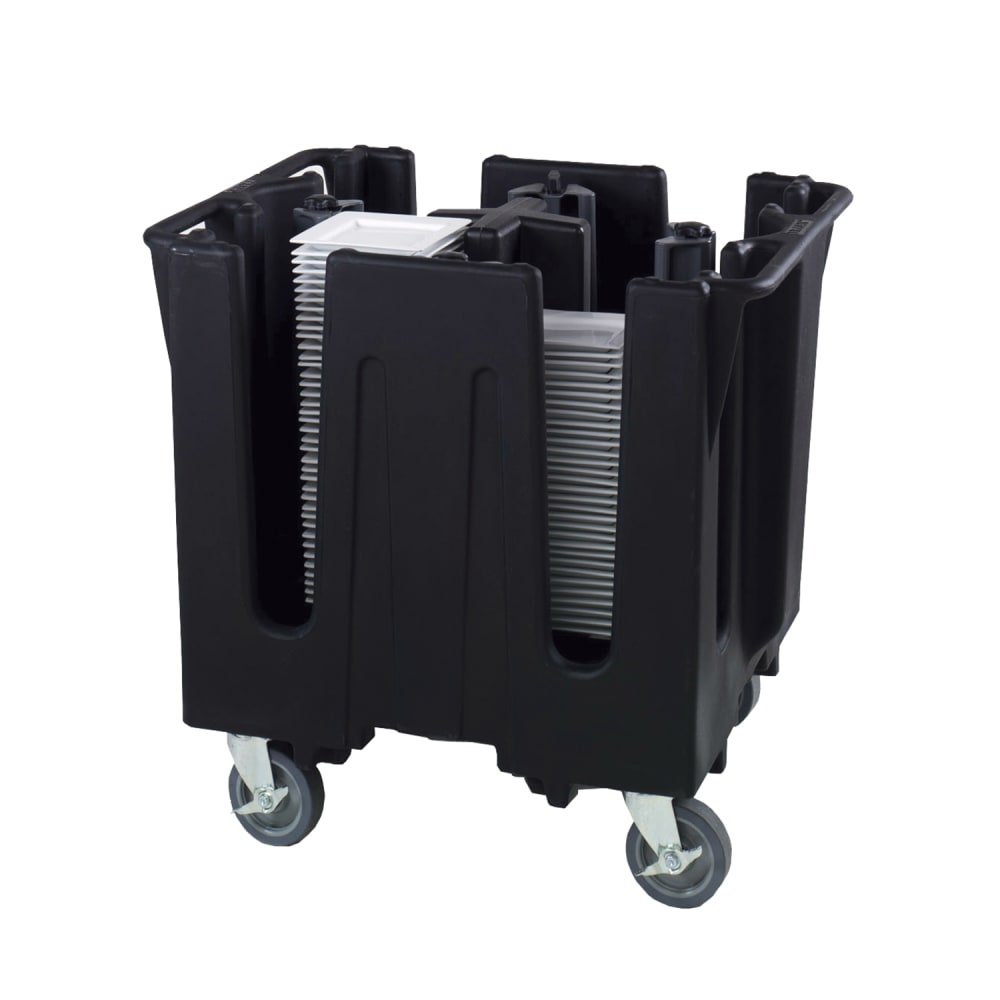 175-SAC4A06 32 3/4" Mobile Dish Caddy w/ (4) Columns - Plastic, Black