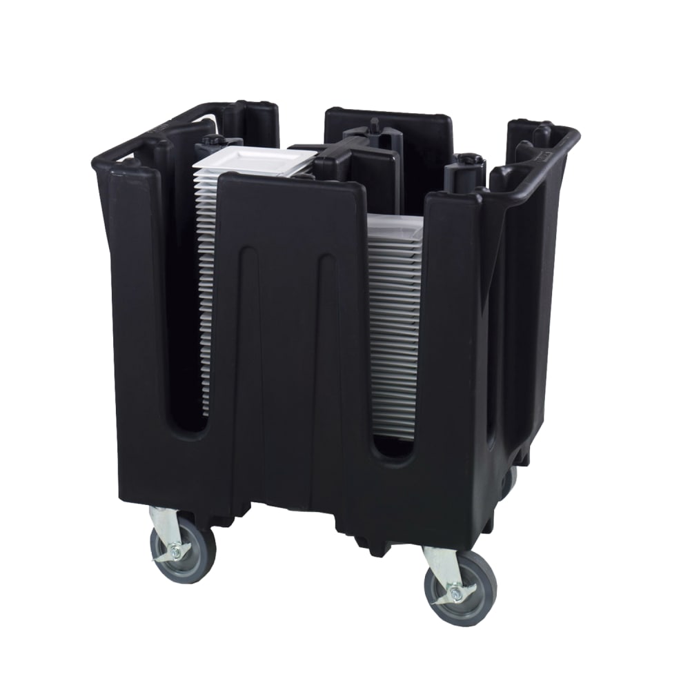 175-SAC4C06 32 3/4" Mobile Dish Caddy w/ (4) Columns - Plastic, Black