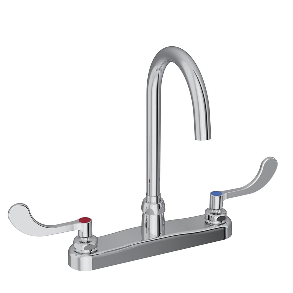 189-LK810GN05T4 Deck Mount Faucet w/ 5" Gooseneck Spout & 4" Wrist Blade Handles -...
