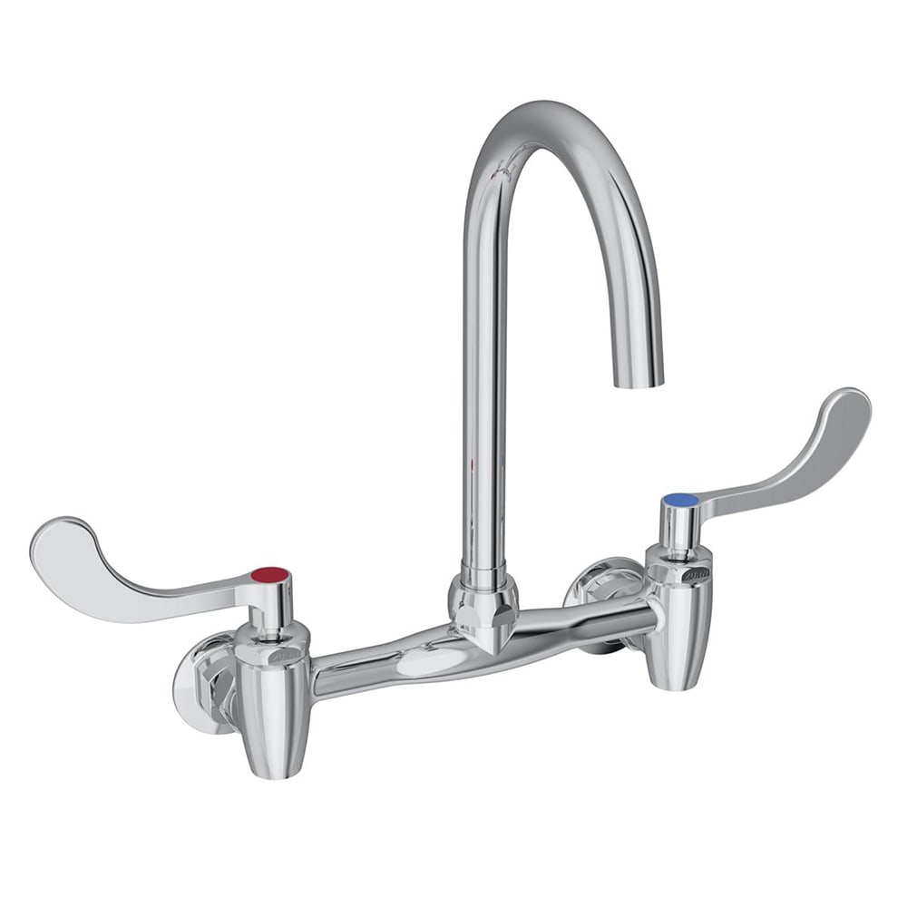 189-LK940GN05T4S Splash Mount Faucet w/ 5" Gooseneck Spout & 4" Wrist Blade Handles...