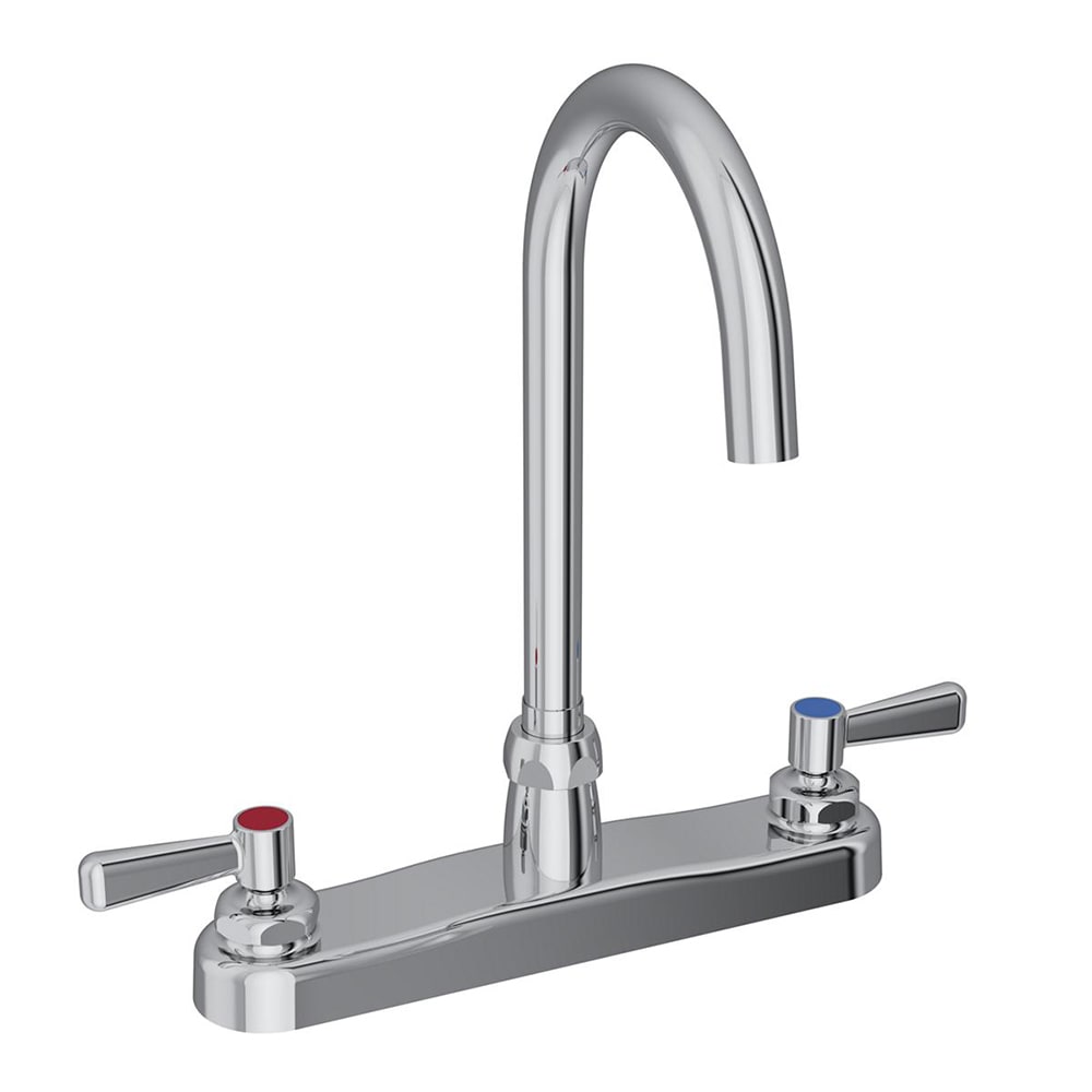 189-LK810GN05L2 Deck Mount Faucet w/ 5" Gooseneck Spout & 2" Lever Handles - 8&quot...