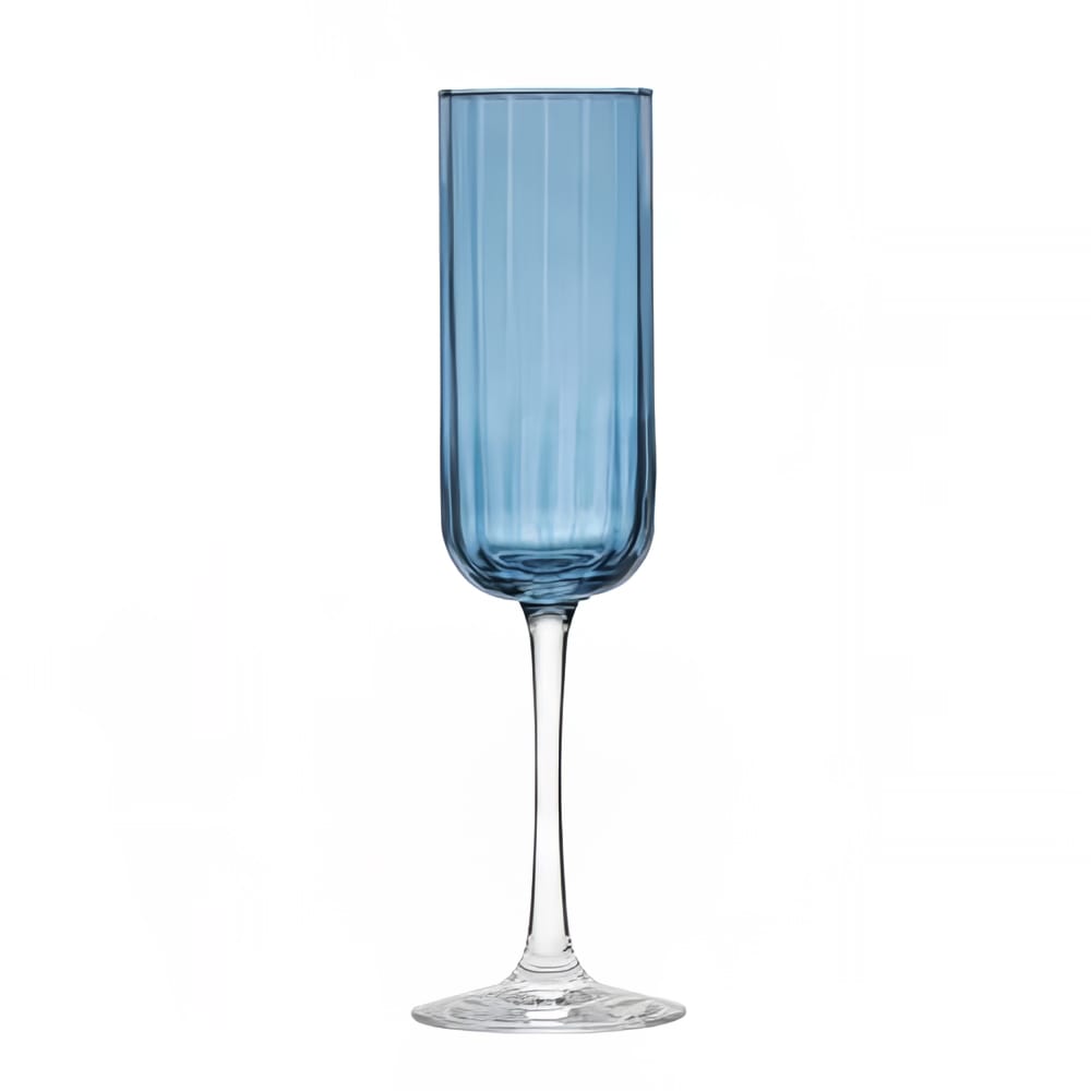 634-7403AK1K2K 7 1/2 oz Linear Color Flute Glass, Sapphire