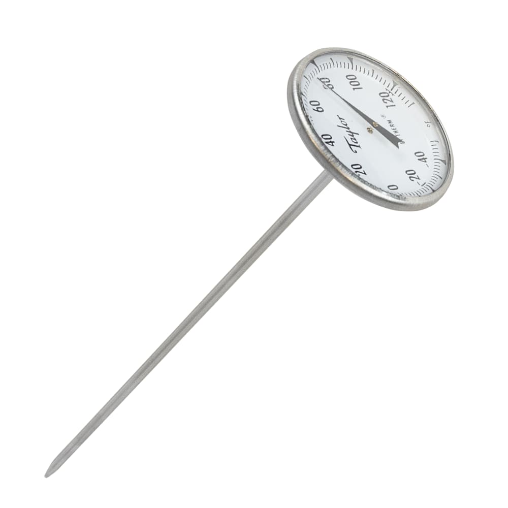 383-6211J 2" Dial Type Pocket Thermometer w/ 8" Stem, -40 to 120 Degrees F