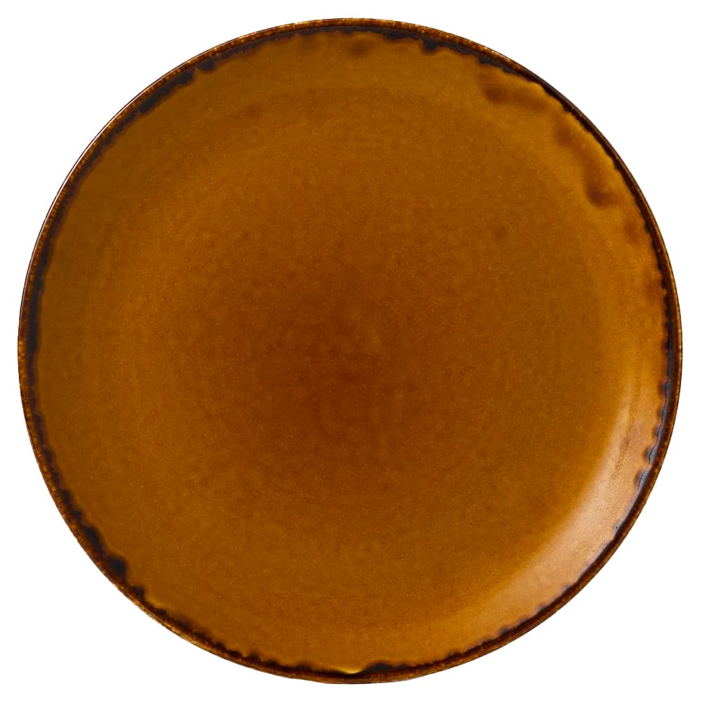 245-HB288 11 1/4" Round Harvest Plate - Ceramic, Brown