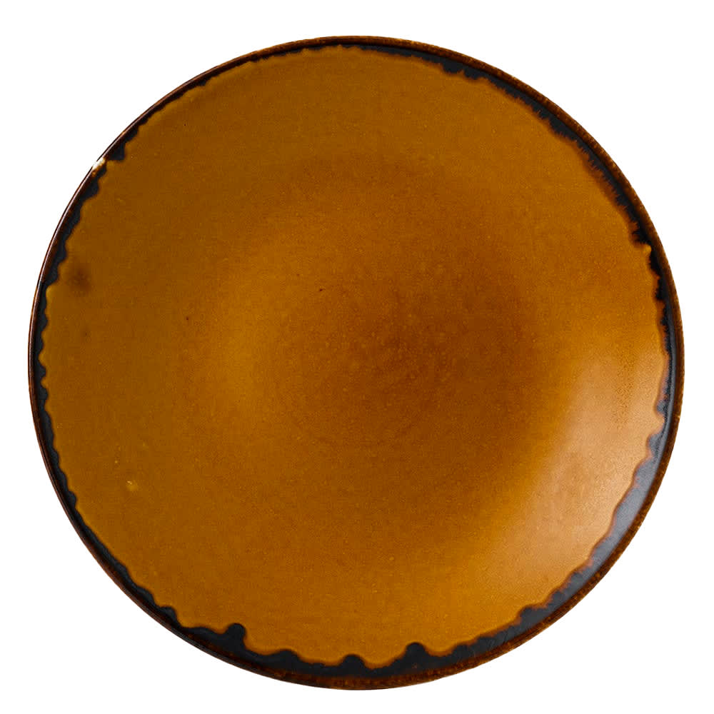 245-HB255 10" Round Harvest Plate - Ceramic, Brown