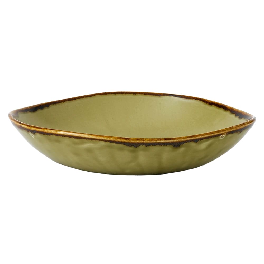 245-HG253 38 oz Round Harvest Trace Bowl - Ceramic, Green