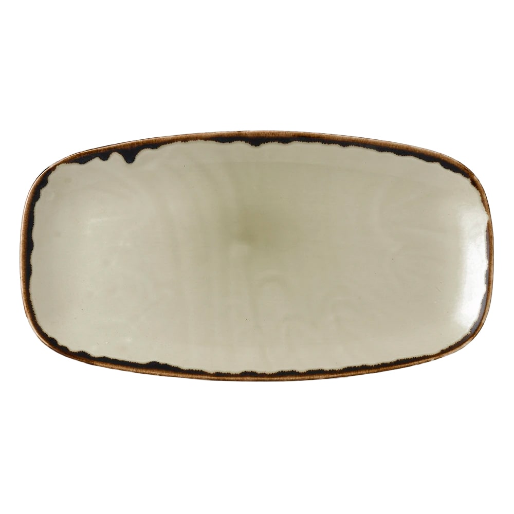 245-HL355 13 7/8" x 7 3/8" Oblong Harvest Chef's Plate - Ceramic, Linen