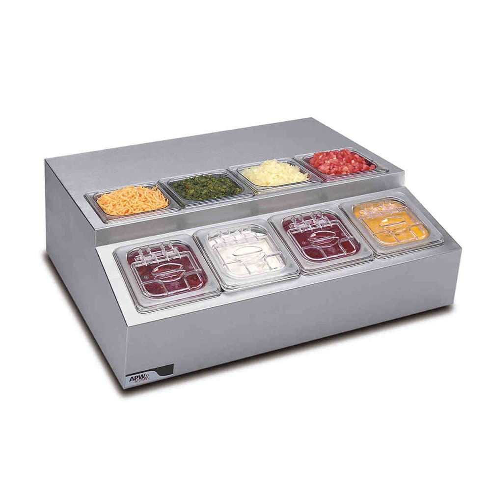 011-RTR8 28 7/10" Countertop Refrigerated Prep Rail - Hinged Lid