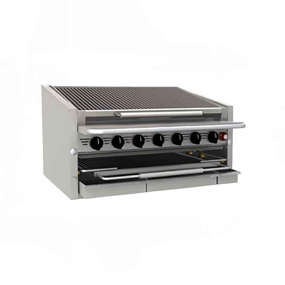 455-C24RSLP 24" Countertop Gas Charbroiler w/ Stainless Steel Radiants - (4) Burners, Liquid...