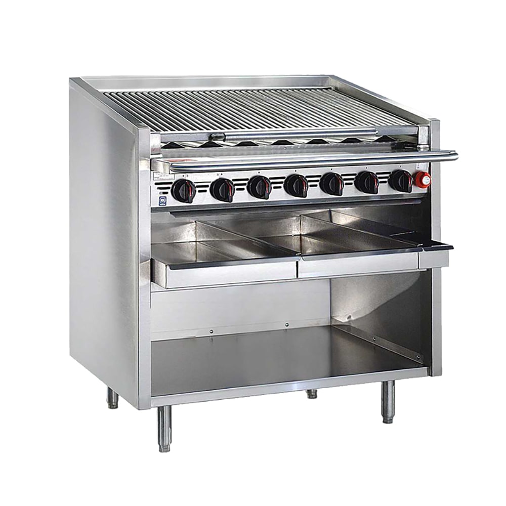 455-F24RSNG 24" Floor Model Gas Charbroiler w/ Stainless Steel Radiants - (4) Burners, Natur...