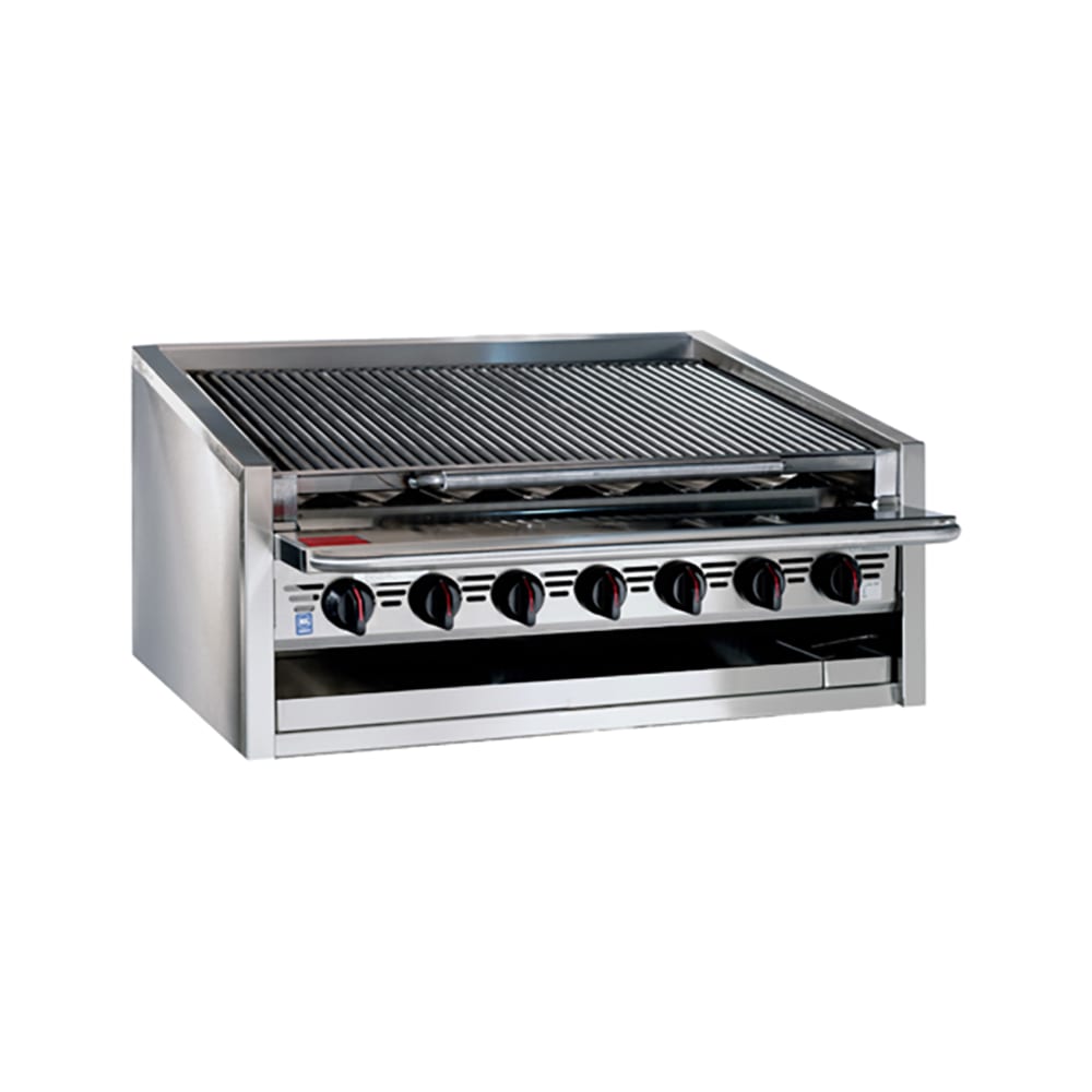 455-L24RSRNG 24" Countertop Gas Charbroiler w/ Cast Iron Radiants - 4 Burners, Natural Gas