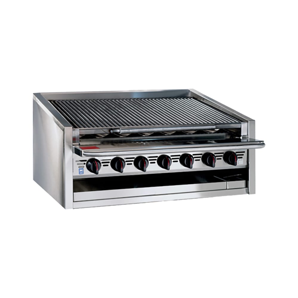 455-L36RSCLP 36" Countertop Gas Charbroiler w/ Coal Radiants - (7) Burners, Liquid Propane