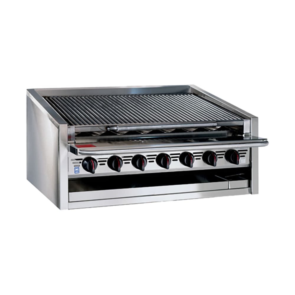 455-L48RSLP 48" Countertop Gas Charbroiler w/ Stainless Steel Radiants - (10) Burners, Liqui...