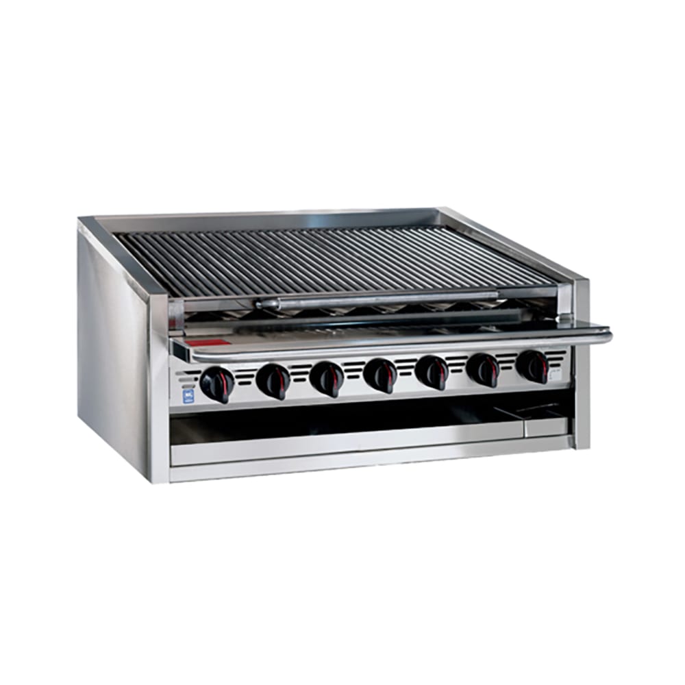 455-L72RSLP 72" Countertop Gas Charbroiler w/ Stainless Steel Radiants - (16) Burners, Liqui...