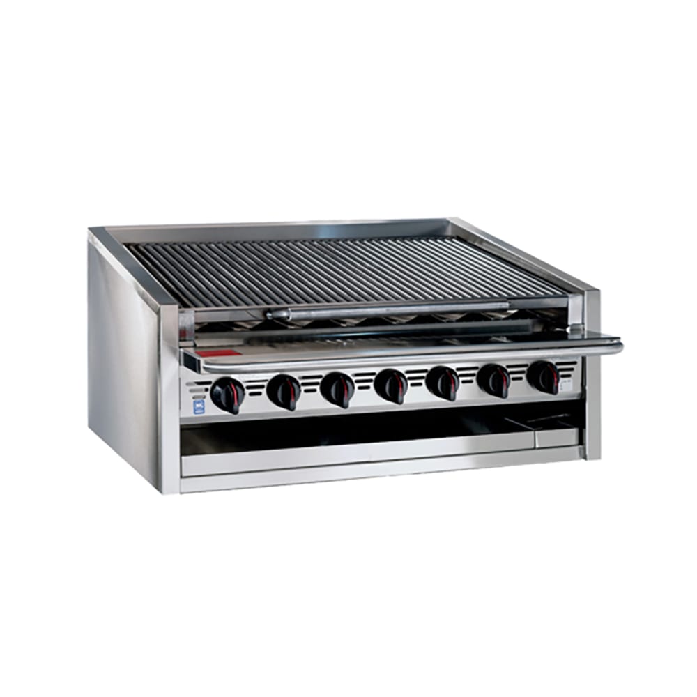 455-L60RSNG 60" Countertop Gas Charbroiler w/ Stainless Steel Radiants - (13) Burners, Natur...