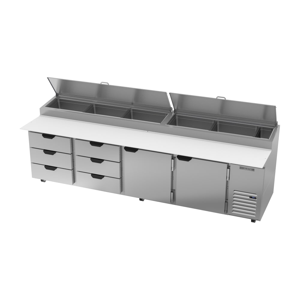 118-DPD119HC6T 119" Hydrocarbon Series Pizza Prep Table w/ Refrigerated Base, 115v