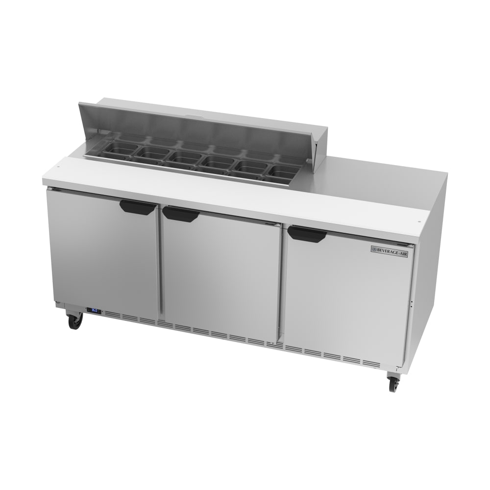 118-SPE72HC12 72" Hydrocarbon Series Sandwich/Salad Prep Table w/ Refrigerated Base, 115v
