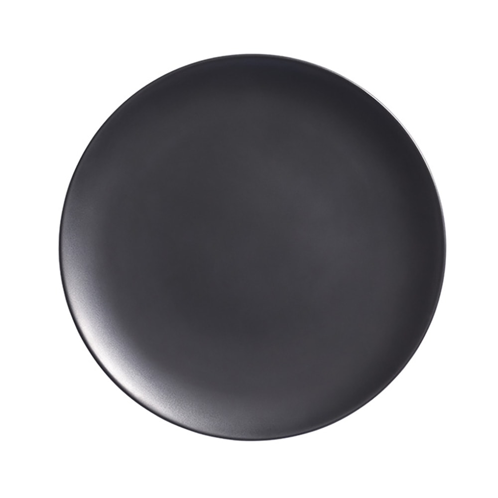 166-MCP11BK 11 1/2" Round Melamine Coupe Plate, Black/Matte Finish