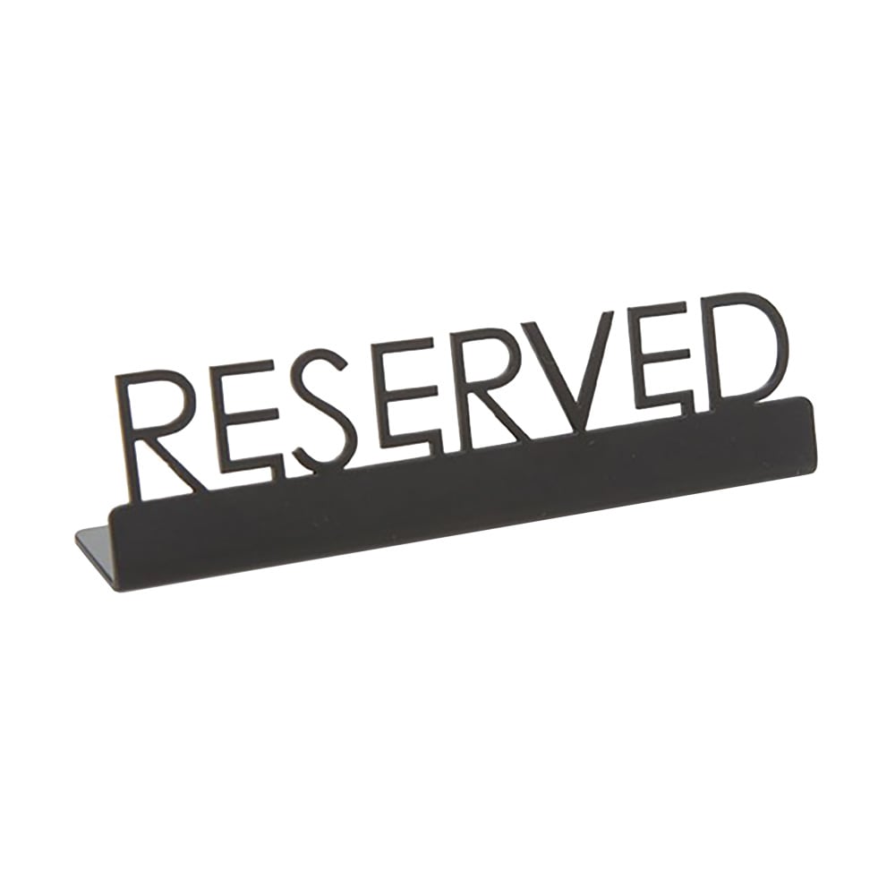 166-SBR5 "Reserved" Table Tent Sign - 5" x 1 1/4", Stainless, Black