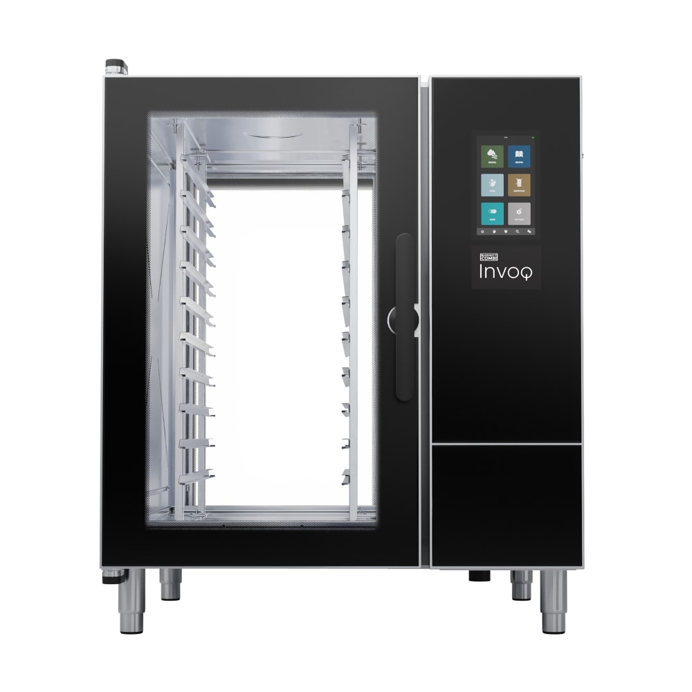 015-INVOQ101BEPT2403 INVOQ Single Full Size Pass-Thru Combi Oven - Boiler & Injection, 240v/3...