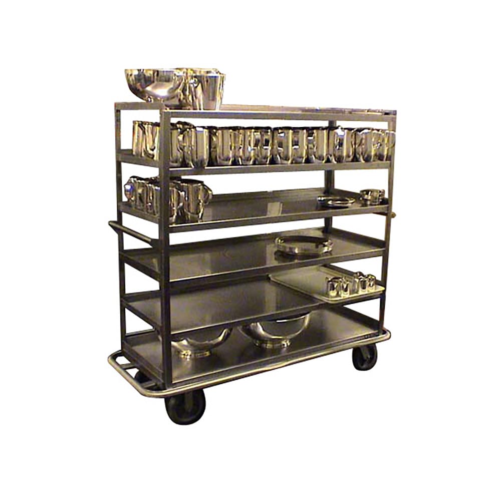 503-T610 Queen Mary Cart - 6 Levels, 1200 lb. Capacity, Stainless, Raised Edges