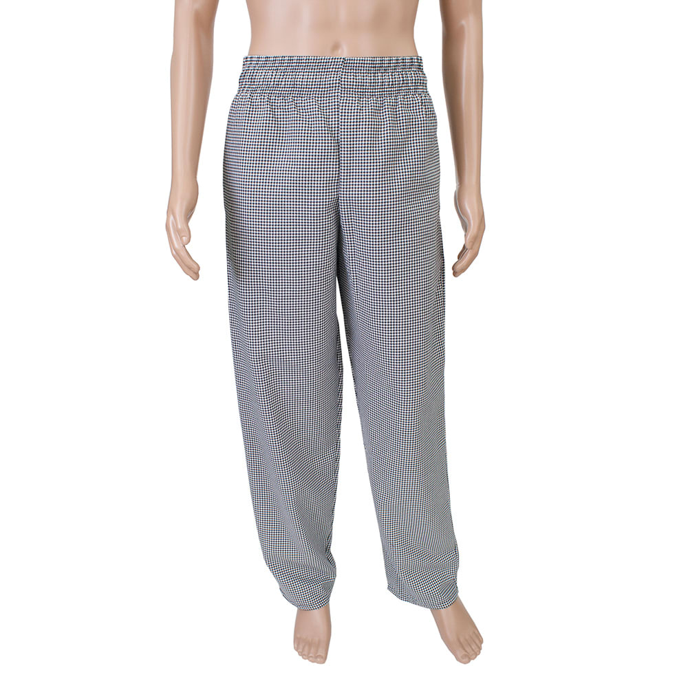 752-RZPANTFC2X Baggy Chef Pants w/ Elastic Waist - Poly Cotton, Houndstooth, 2XL