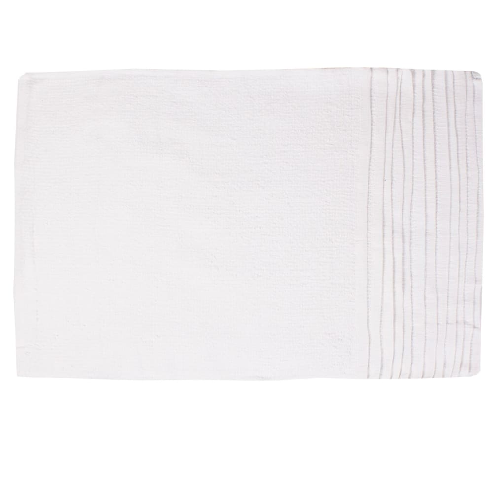 752-BMR21 White Ribbed Terry Cloth Bar Towel, 16" x 19"