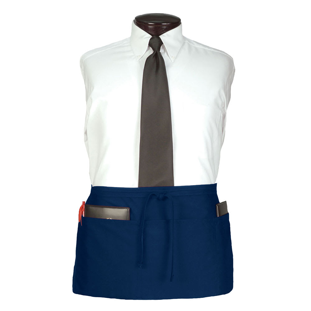 752-CL3PWACNV1 3 Pocket Waist Apron - 25" x 11", Polyester, Navy Blue