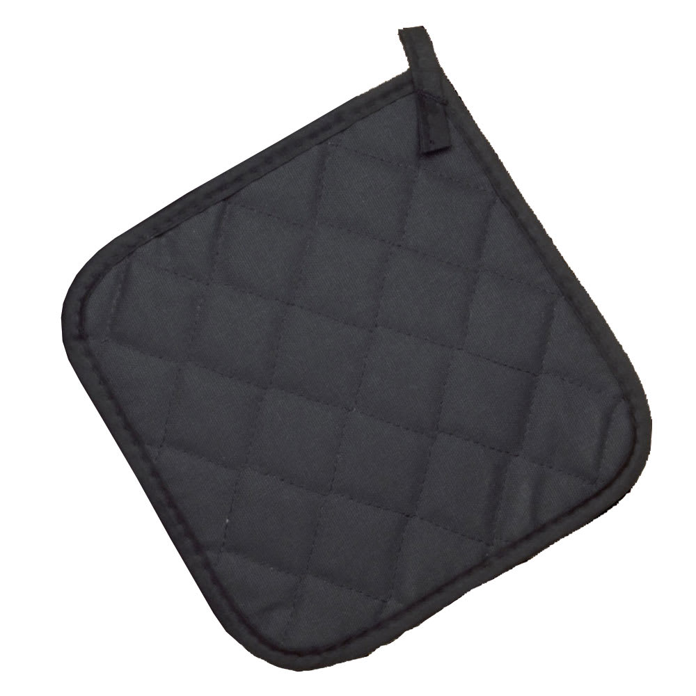 752-CLPT8BKBK1 8" Square Pot Holder - Terry, Black