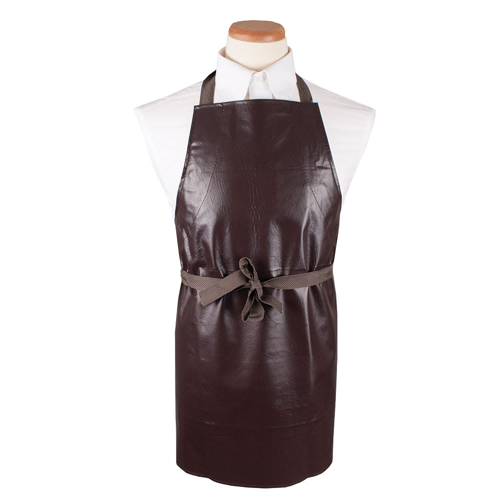 752-CLVA1 Bib Apron - 28" x 27", Vinly, Brown