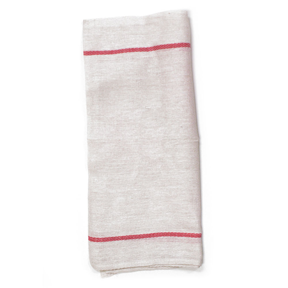 752-CLH45S1 25 1/2" x 14 1/2" Red-Striped Cotton Kitchen Towel