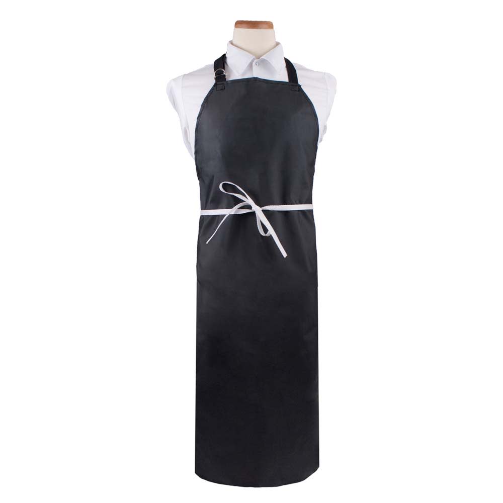 752-CLNPBIABK1 Bib Apron, 31" x 26", Polyester, Black