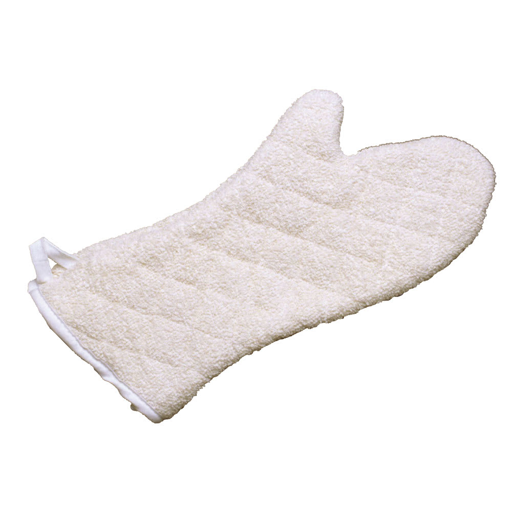 752-CLTTOM27BE1 17" Conventional Oven Mitt w/ Silicone Lining - Terry, Beige