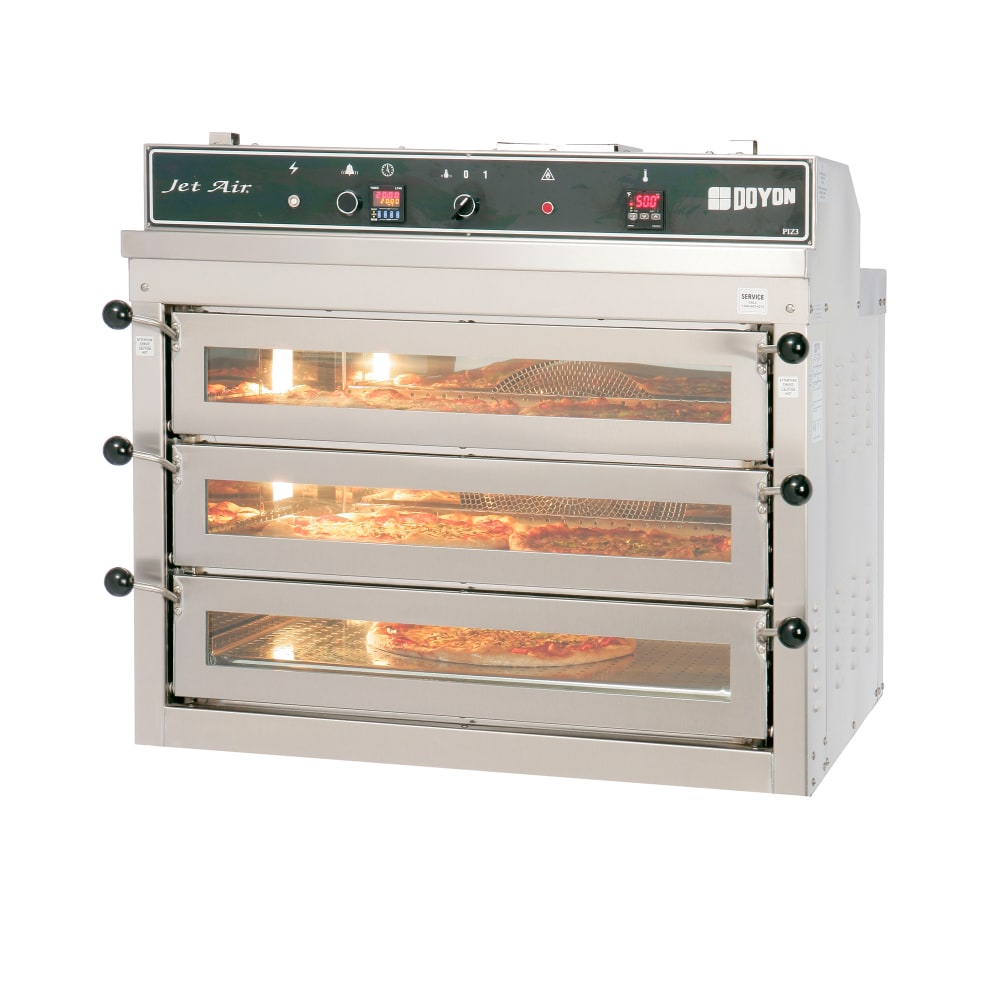 013-PIZ32401 Jet Air Countertop Triple Pizza Deck Oven - 120-240v