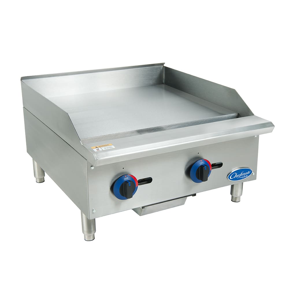 605-C24GG 24" Gas Griddle w/ Manual Controls - 3/4" Steel Plate, Convertible