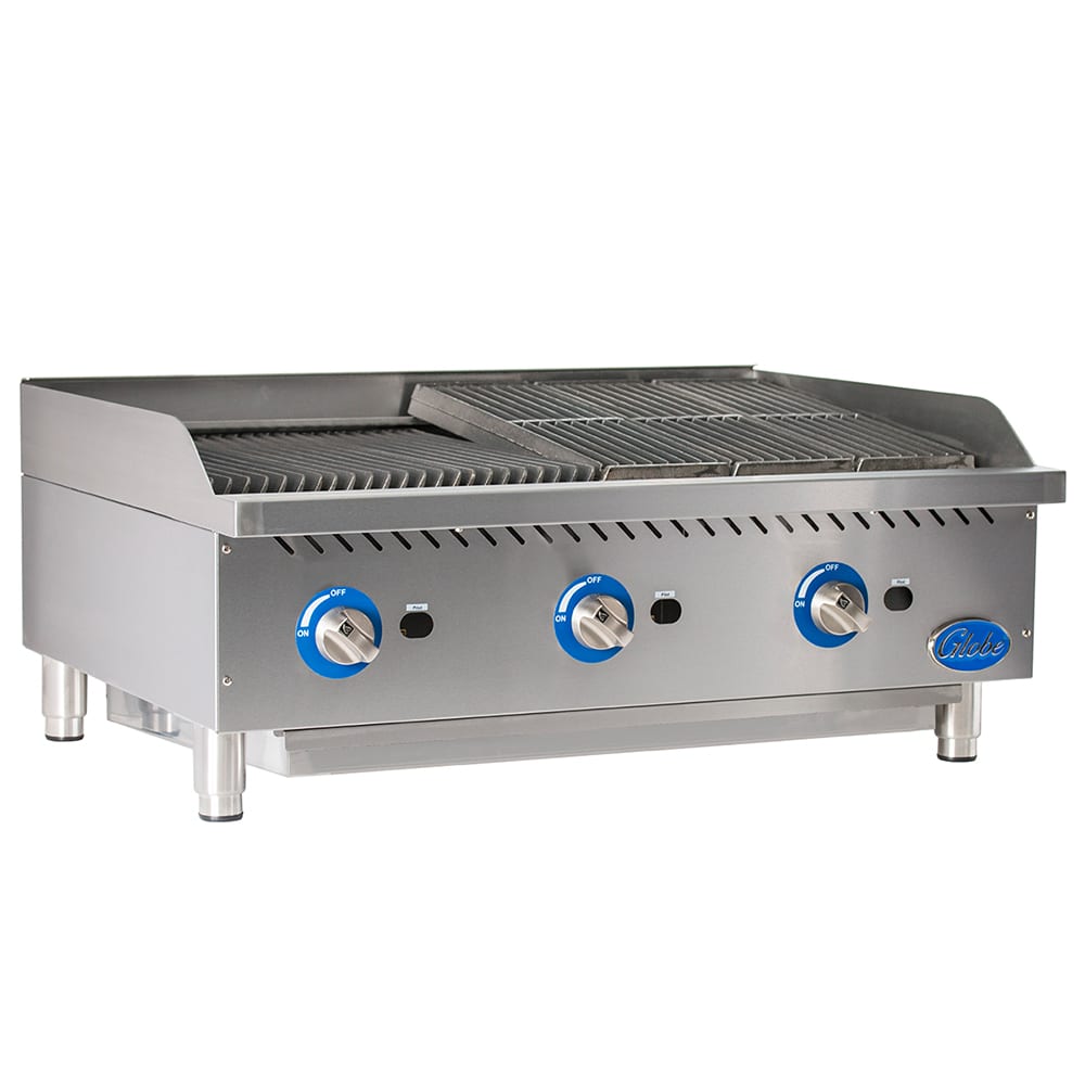 605-GCB36GCR 36" Countertop Gas Charbroiler w/ Reversible Grates, Radiant, Stainless