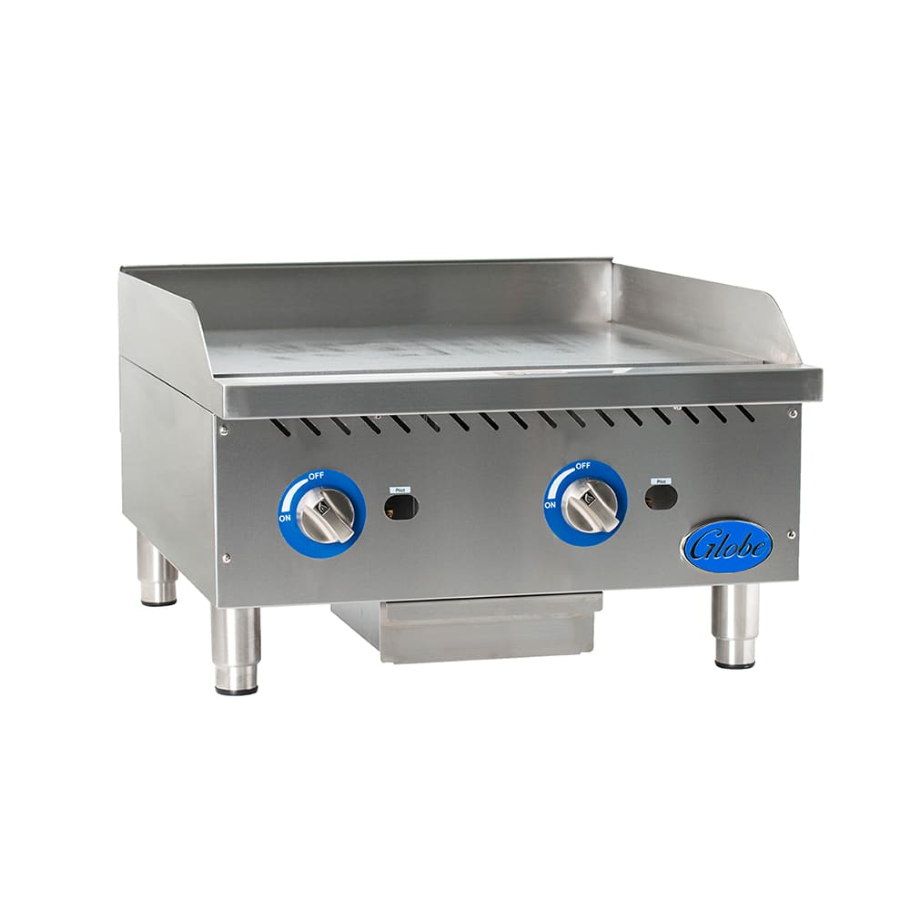 605-GG24G 24" Gas Griddle w/ Manual Controls - 1" Steel Plate, Convertible