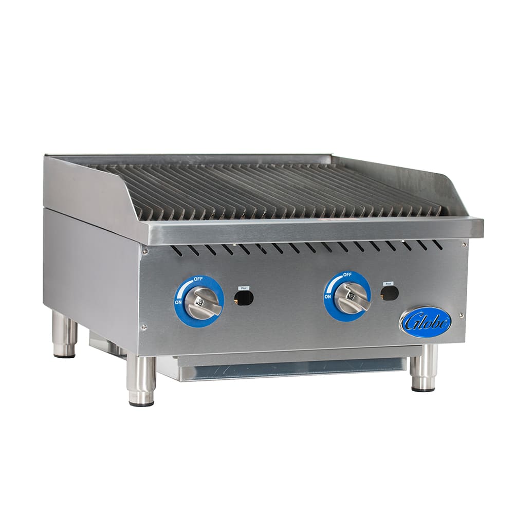 605-GCB24GRK 24" Countertop Gas Charbroiler w/ Reversible Grates, Char Rock, Stainless