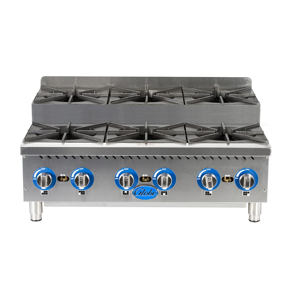 605-GHPSU636G 36" Gas Hotplate w/ (6) Burners & Manual Controls, Convertible