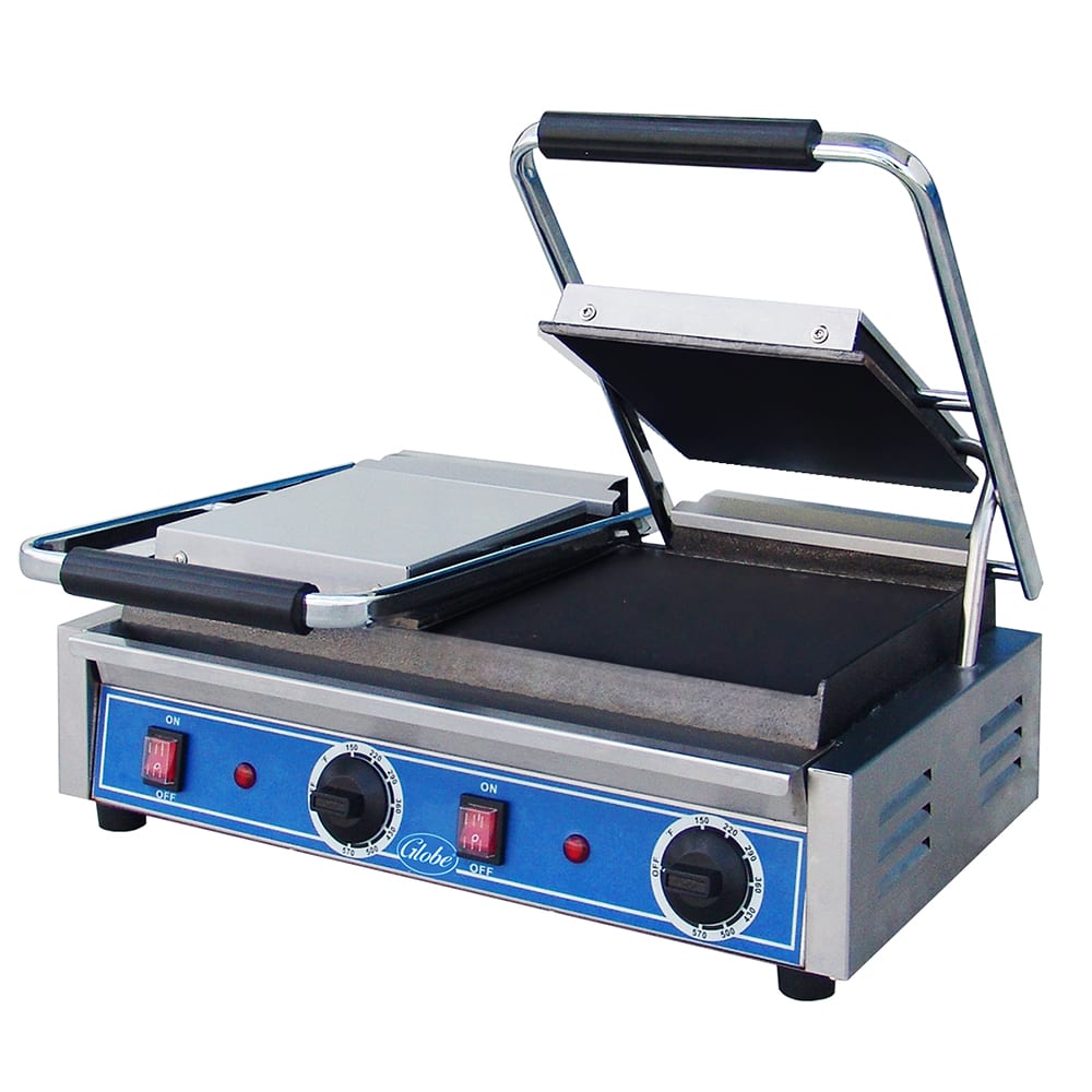 605-GSGDUE10 Double Commercial Panini Press w/ Cast Iron Smooth Plates, 240v/1ph