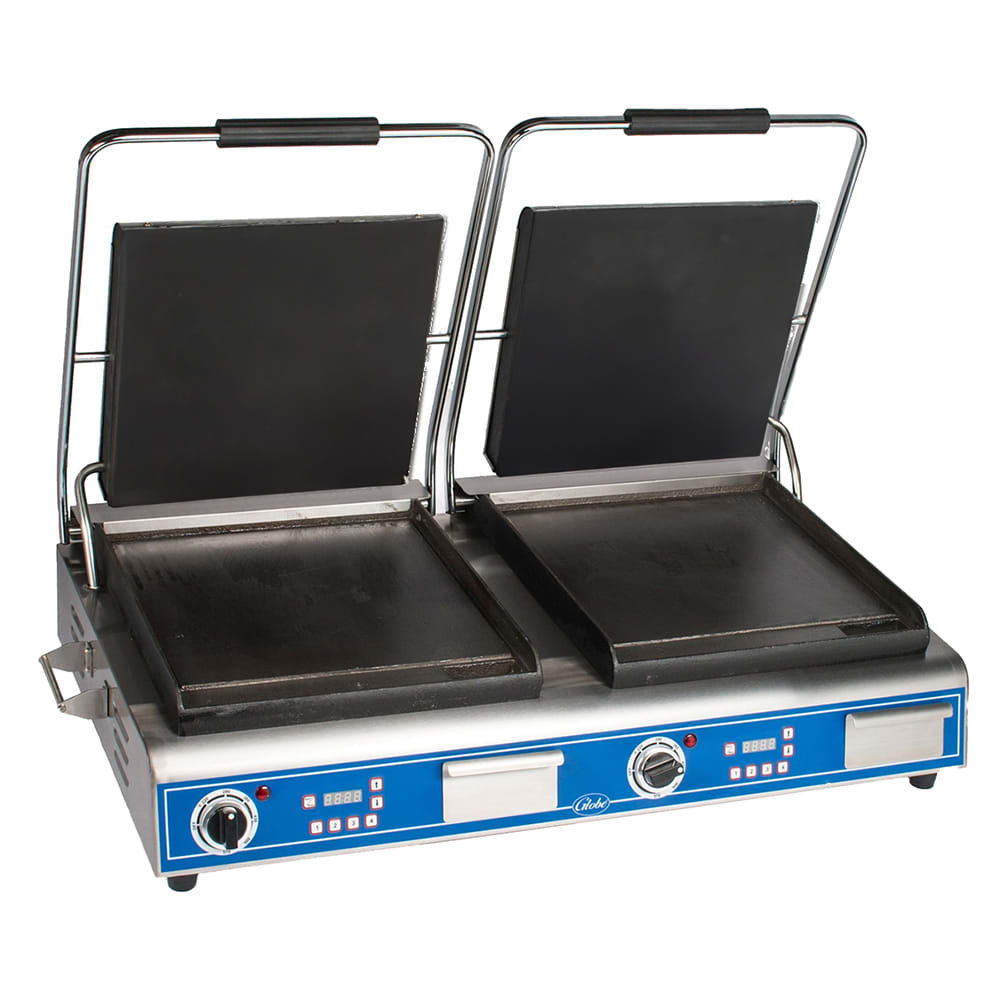 605-GSGDUE14D Double Commercial Panini Press w/ Cast Iron Smooth Plates, 208-240v/1ph