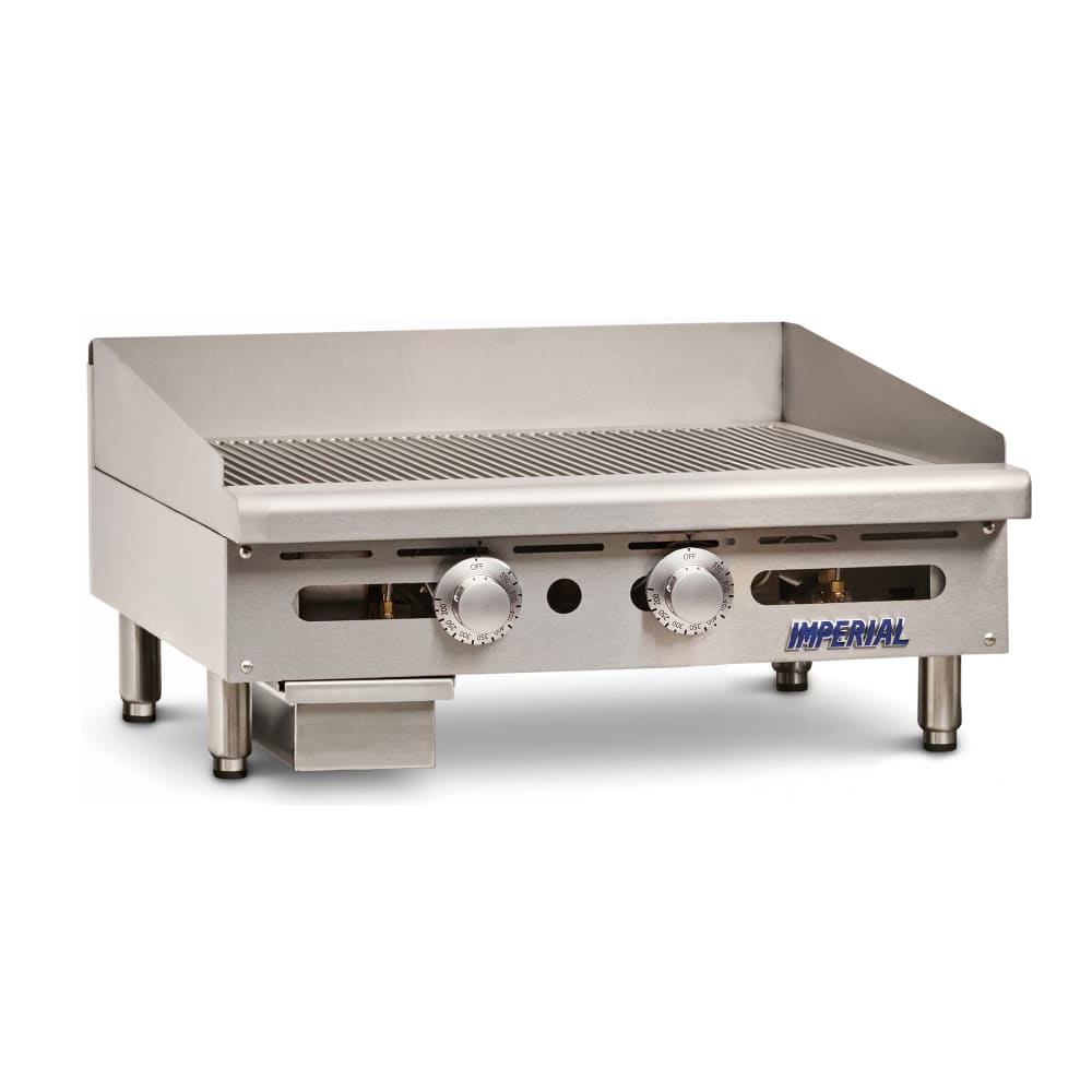 406-IGG24LP 24" Gas Griddle w/ Thermostatic Controls - 1" Grooved Steel Plate, Liquid P...