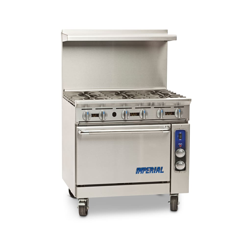 Imperial IR 6 C 36 6 Burner Gas Range w Convection Oven Liquid Propane