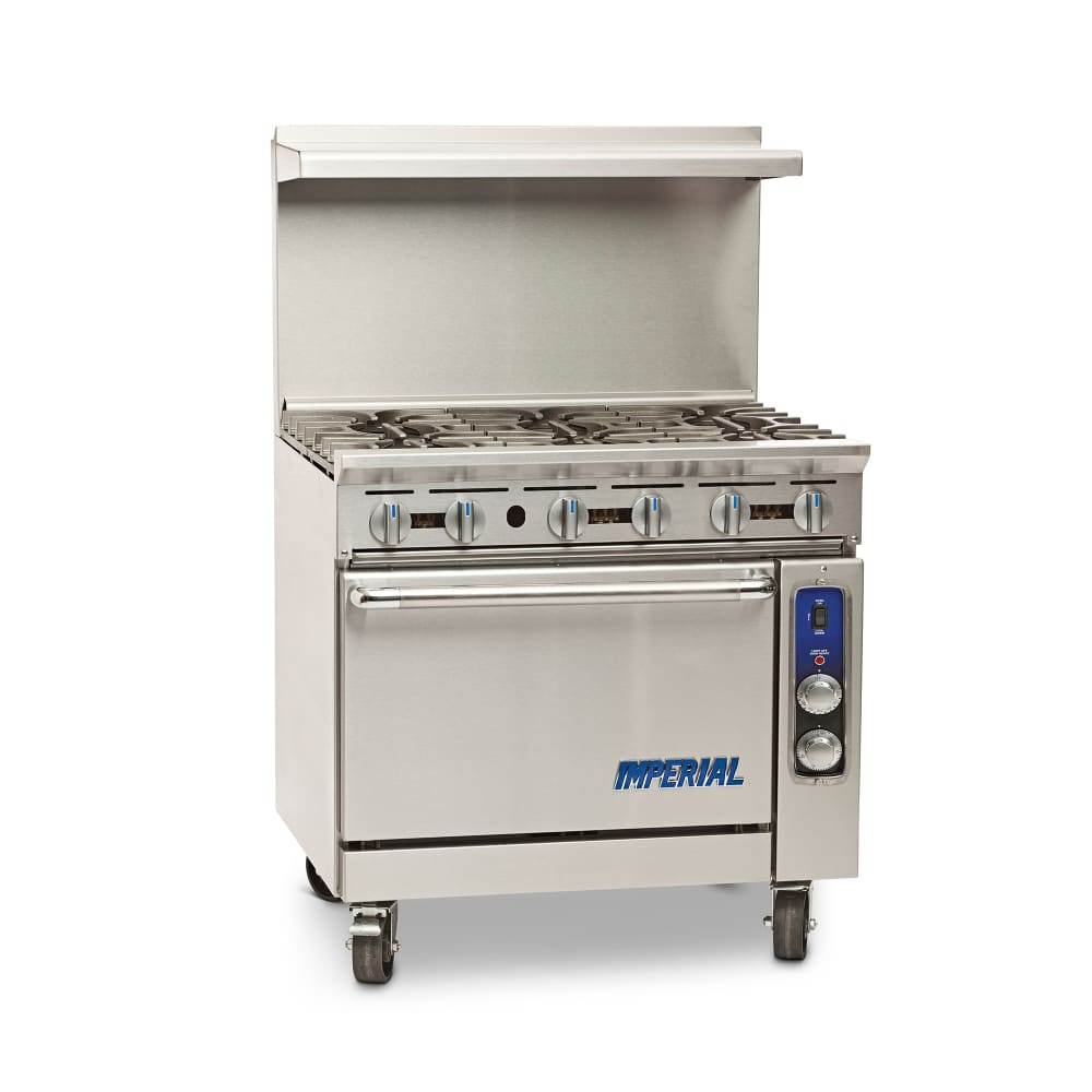 406-IR6CNG 36" 6 Burner Gas Range w/ Convection Oven, Natural Gas