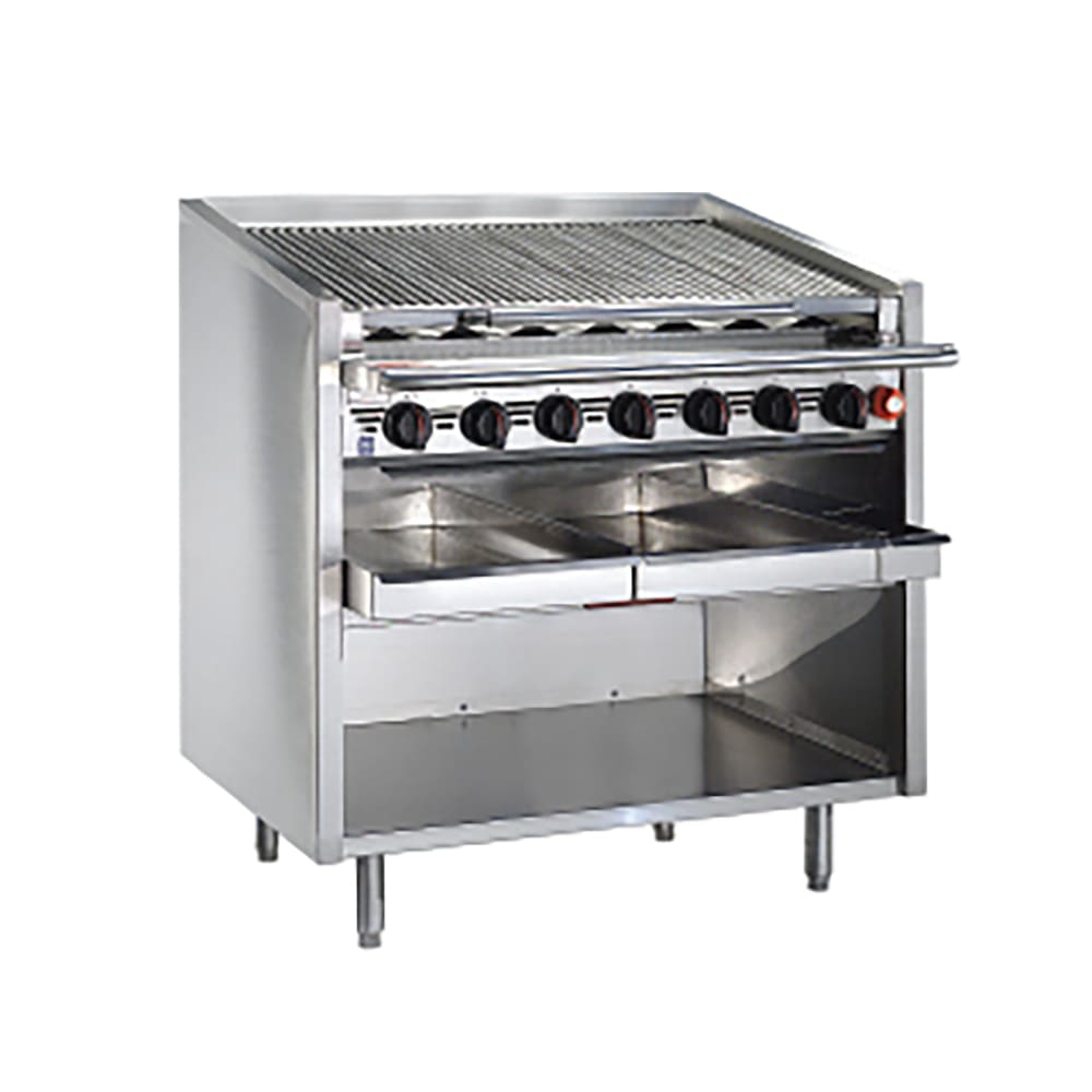 211-FMRMB648CRLP 48" Floor Model Cast Iron Radiant Charbroiler w/ EZ Tilt, Liquid Propane