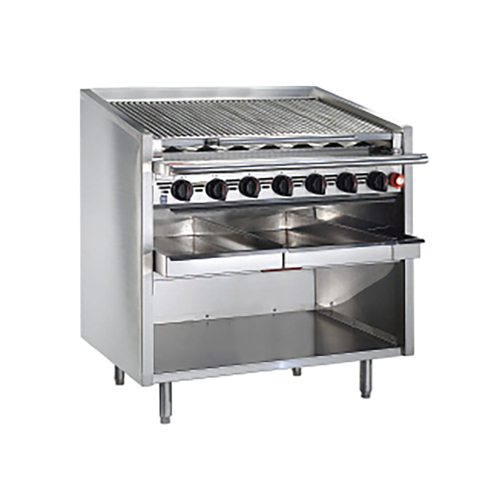 211-FMRMB648LP 48" Gas Charbroiler w/ Floating Steel Grates - Manual Controls, Liquid Propan...