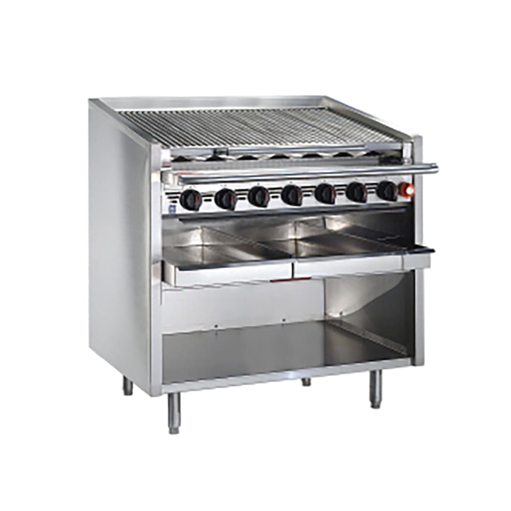 211-FMRMB648CRNG 48" Floor Model Cast Iron Radiant Charbroiler w/ EZ Tilt, Natural Gas